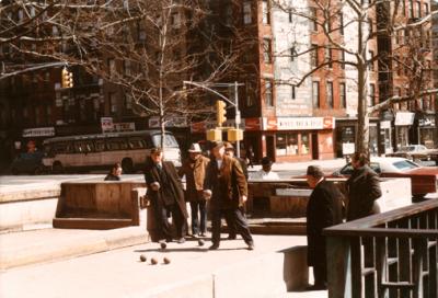 Italian men playing bocce in Manhattan (early 1970's)