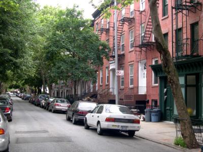Cheever Place, Cobble Hill, Brooklyn: Ken & Pam's house is the second one on the right. (Ken & Pam - Richard's friends)