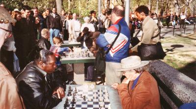Chess games in Washington Square Park, Greenwich Village - in Manhattan