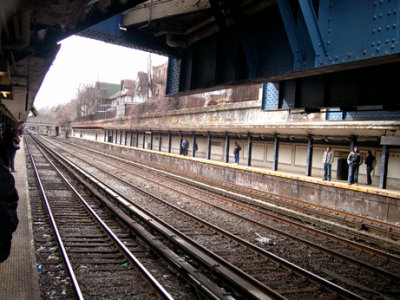 Photo taken from the Cortleyou Road subway station - looking south toward the Newkirk Avenue stop and eventually Coney Island