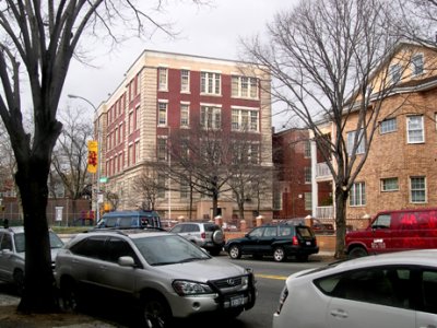 P.S. 139, Richard's elementary school, as seen from Cortelyou Road, looking northwest toward Rugby Road.