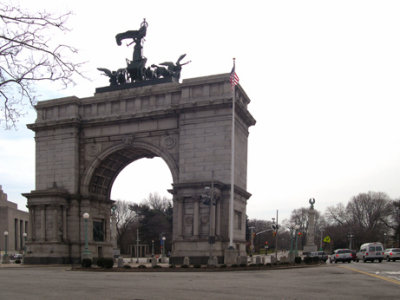 Soldiers' and Sailors' Memorial Arch on Grand Army Plaza in Brooklyn - known as the Arc de Triomphe (Paris) of the  U.S.