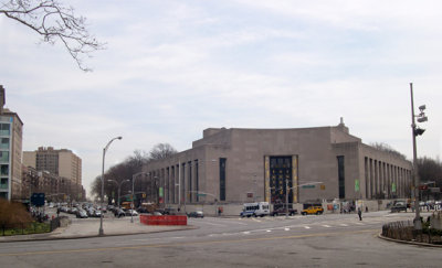 Brooklyn Public Library (main branch) at the corner of Eastern Parkway and Flatbush Avenue at Grand Army Plaza.