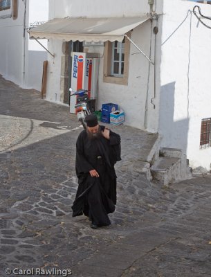 Monk heading to the bakery