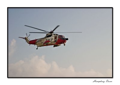 Helicopter over Kimmeridge Bay