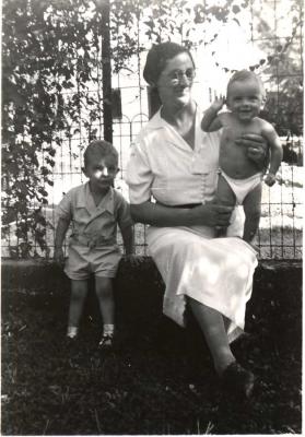 Grandma Marie Wallace de Rojas with Harold Junior and Luis (Tito)