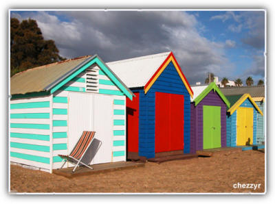 colourful bathing boxes at brighton in victoria