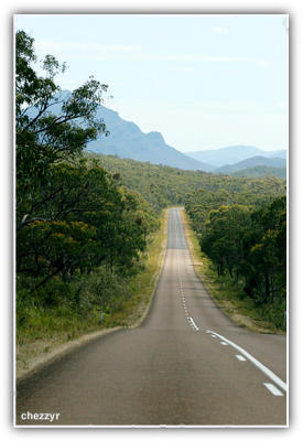 driving from dunkeld to halls gap - the grampians - victoria