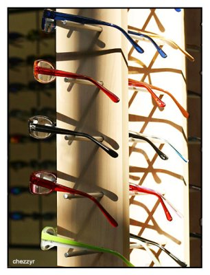 glasses display - south melbourne market
