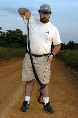 Me with a large ratsnake, Georgia