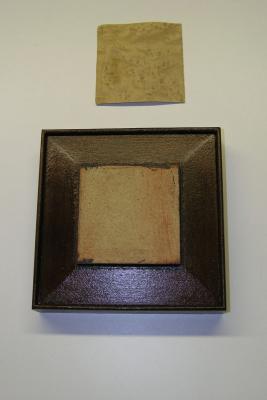 Block with faux paint and before veneer is applied