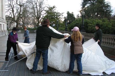 Setting up LNT Tent