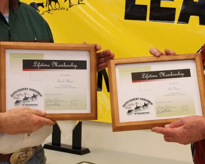 Lifetime Membership Certificates for Teunis and Pat Wyers