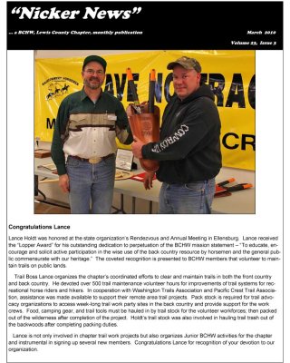 March 2010 Lewis County Chapter Newsletter