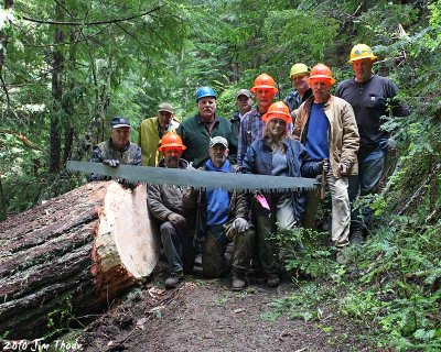 The crew in the cleared trail