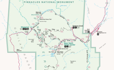 The Pinnacles NM Map