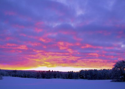 An extremely cold sundown