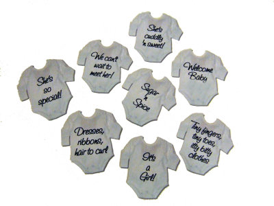 Onesie-shaped tags