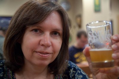 Anne at Sam Adams brewery (7/18/09)