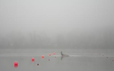 Misty morning, Carnegie Lake (4/15/06)