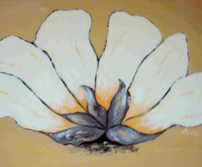 white flower Leinwand 60x80 Acryl