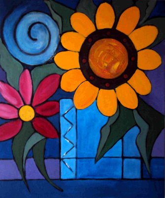 Sunflower Leinwand 50x60 Acryl