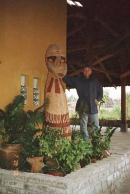  Yakov befriending a sarcophagus at the Mummies Museum in Leimbamba