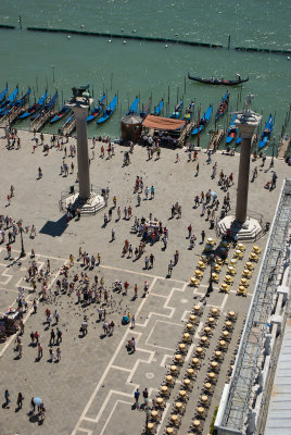Look from Campanile di San Marco to Piazetta die San Marco