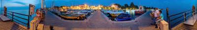 Bardolino harbor at night