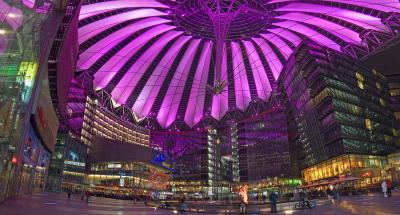 Sony Center at night, Berlin