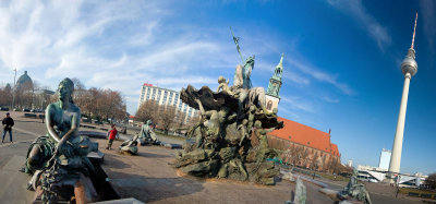 Neptun Fountain and TV tower