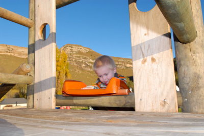 Sheldon on slide.JPG