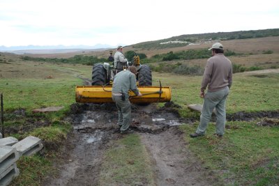 Putting in drainage channel