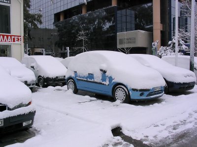 Athens in Snow - February 13, 2004