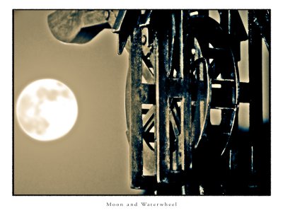 Moon and Waterwheel (HDR)