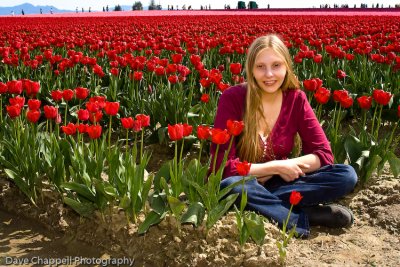 Camille with Tulips 1