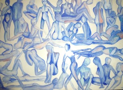 Blue nudes, one of my first paintings