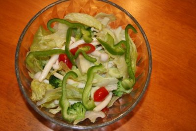Vegetable Salad with Mushrooms