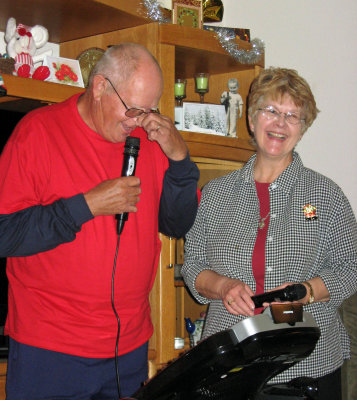 Singing Karokee with Roger