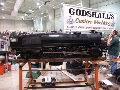 A broadside view of an in progress 1.6 scale PRR N2sa 2-10-2 by Godhsall's.
