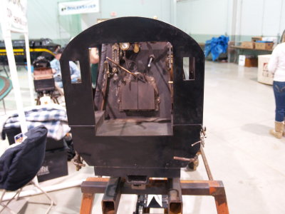 The cab of the N2sa. Eventually the firebox doors will be replaced with working steam-powered butterfly firebox doors.
