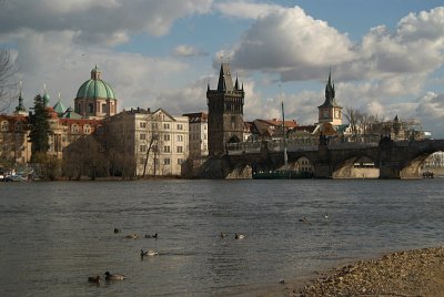 The Charles Bridge from Side Prague