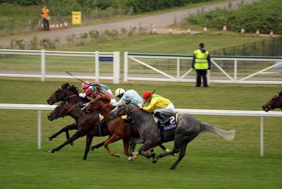 Vision D'Etat (stripes) Coming to Win Prince of Wales Stakes, Royal Ascot