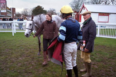 Dolly Grey and Nick Scholfield in the Winners Enclosure