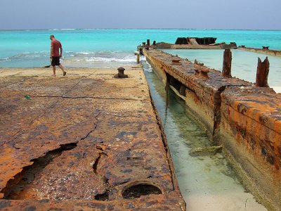 Rusting Barges on the Beach Middle Caicos 05