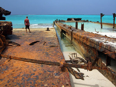 Rusting Barges on the Beach Middle Caicos 06