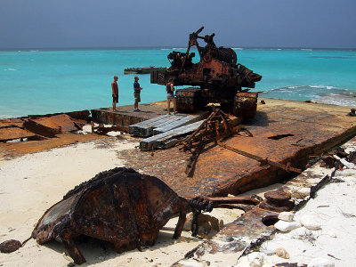 Rusting Barges on the Beach Middle Caicos 16