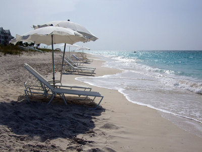 Sun Loungers on Grace Bay Beach