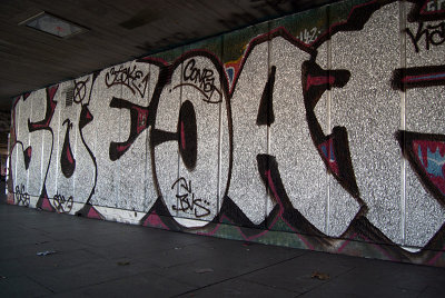 Graffiti under Bridge by Thames