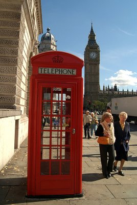 Red Telephone Box with Big Ben in background